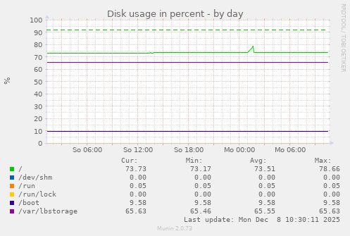 Disk usage in percent